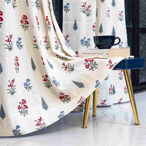 Buy Urban Space Flowers 100% Cotton Curtains 5 Feet for Window, 60-65% ...