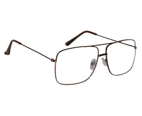 Buy Peter Jones Brown Clear Lenses Night Vision Unisex Square ...