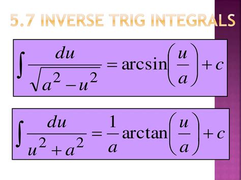 Image result for Inverse Trig Integrals