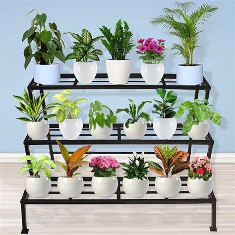 TrustBasket 3 Step Stand for Multiple Plants and Pots Stand, Indoor ...