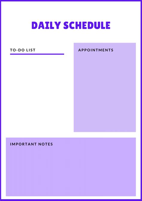 Schedule Layout Template Printable 的图像结果