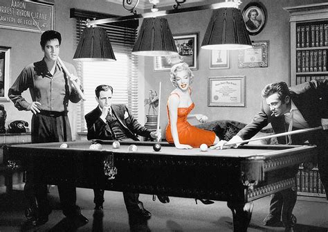 Hollywood Legends Marilyn Monroe Elvis Presley James Dean Billiards ...