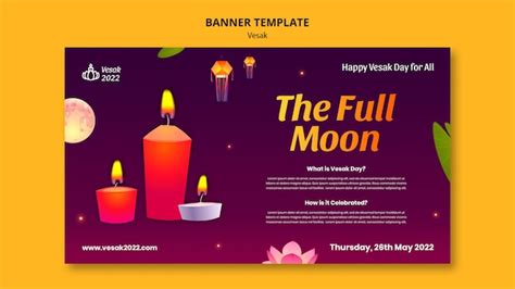Gradient vesak banner template design | Free PSD