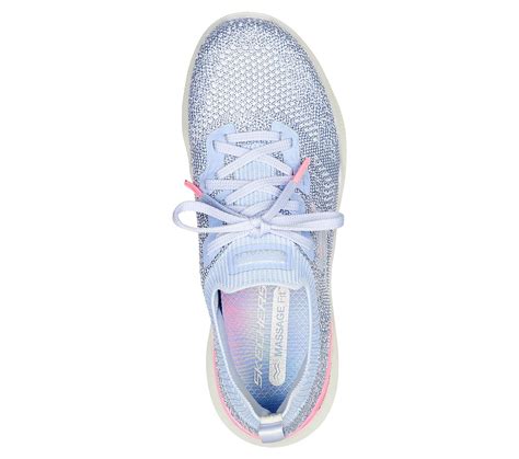 Skechers Grey/Pink Go Walk-Massage-Fit-Upsurge Womens Lace Up Shoes ...