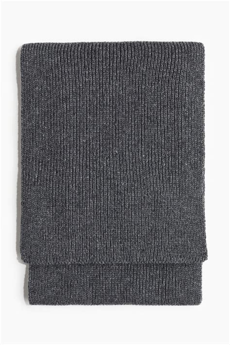 Men’s Dark grey Rib-knit scarf | H&M IN