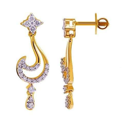 Joyalukkas 18k Yellow Gold and Diamond Stud Earrings : Amazon.in: Fashion