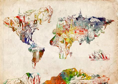 Watercolour World Map 的图像结果