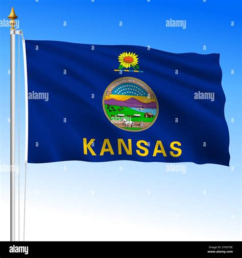 Kansas US federal state waving flag, United States, vector illustration ...