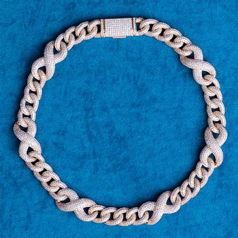 20MM Moissanite Infinity Link Chain 14K Gold – clusterjewels