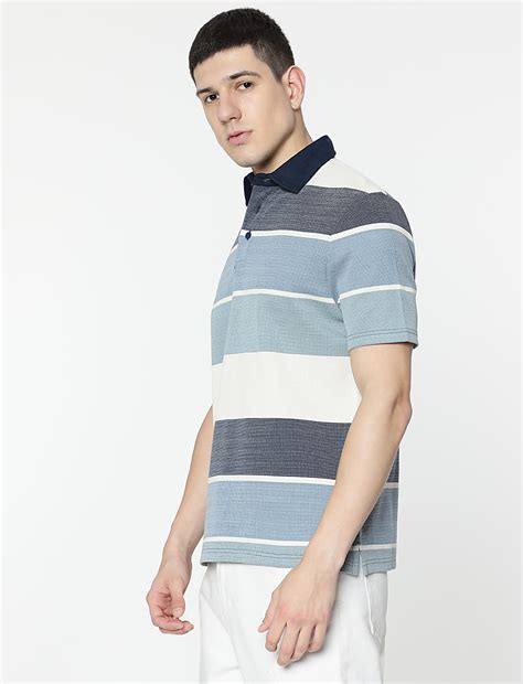 Buy Cotton Rich Stripes Polo T-Shirt at Marks & Spencer