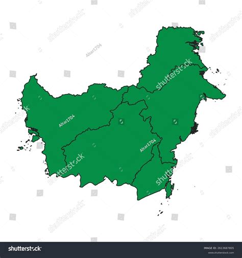 Administrative Map Indonesian Provinces Kalimantan Island Stock Vector (Royalty Free) 2613687805 ...