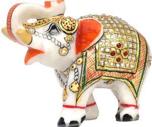 KraftsKala Elegant Elephant Statue,Home Decor Showpiece,Pure Makrana ...