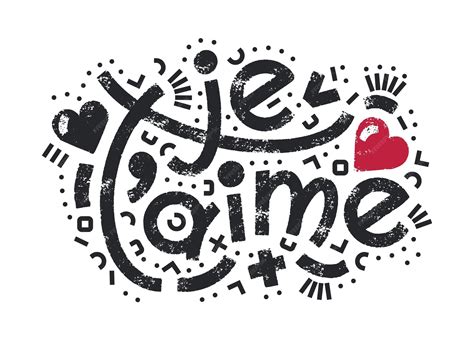 Je t'aime palabras en francés que se traducen como te amo letras en ...