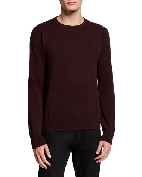 The Row Men's Benji Crewneck Cashmere Sweater In Burgundy | ModeSens ...