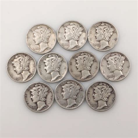 10 Mercury Silver Dimes | Property Room