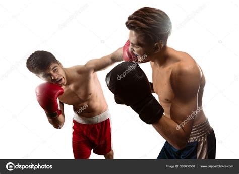 Two Men Boxing Stock Image 的图像结果