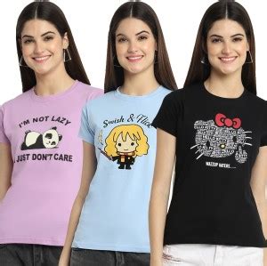 Fabflee Typography Women Round Neck Multicolor T-Shirt - Buy Fabflee ...