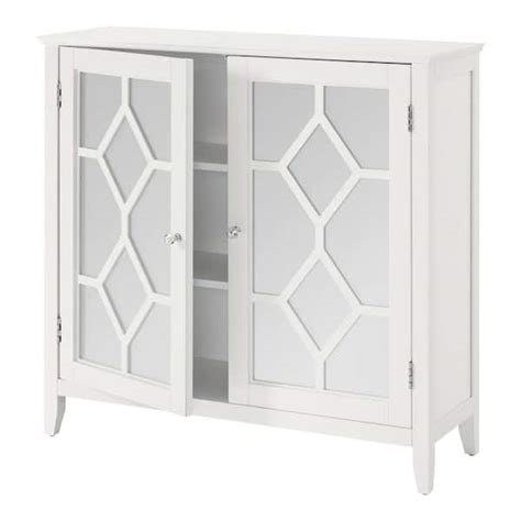 Buy Brisa Bright White Accent Cabinet with Double Mirrored Doors Online ...