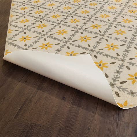 Spicher and Company Vintage Vinyl Floor Cloths Naturalist Floral Area ...
