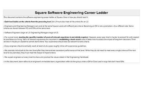 Square Software Engineering Career Ladder - Here is how you should read ...