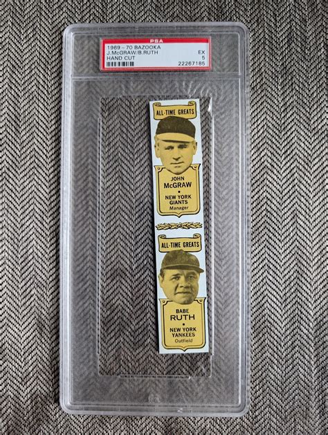 1969 Bazooka Babe Ruth NY Yankees Outfield & John Mcgraw NY Giants ...