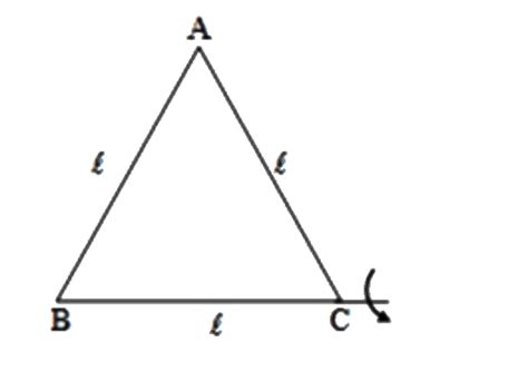 Three identical rods each of mass M, length l are joined to form an ...