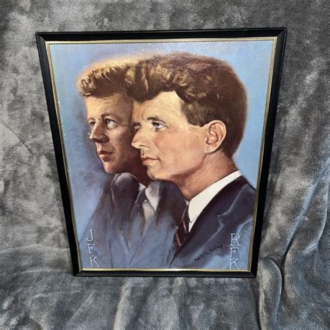 RFK / JFK 1968 Litho Print by: Alton S. Toley 14-1/4 X 11-1/4 Framed ...