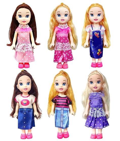 FunBlast Doll Toys for Kids- Pack of 6 Pcs Pretty Doll Toy for Girls ...