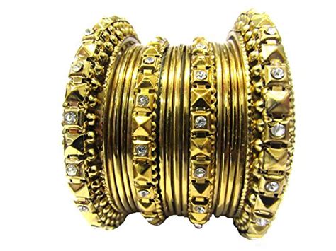 Buy Shree Mauli Creation Antique Alloy Antique Bangles Set of 16 for ...