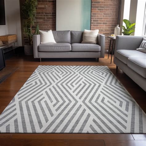 Addison Rugs Chantille Indoor/Outdoor Transitional Geometric Gray ...