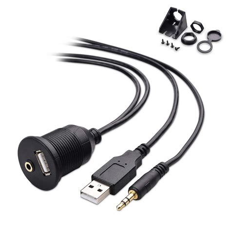 Cable Matters Car Stereo 3.5mm Aux and USB Port Extender Cable/USB Aux ...