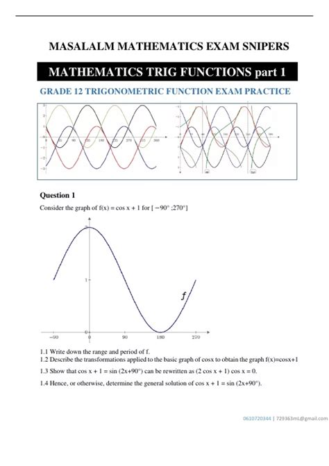 Trigonometric Functions Grade 12 的图像结果