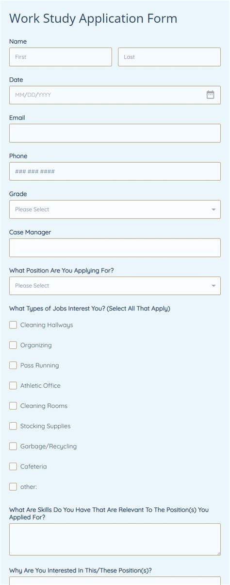 Image result for Work-Study Application