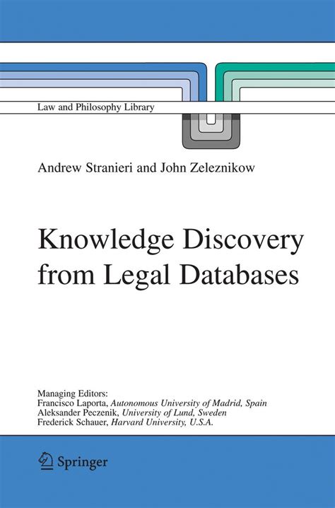Buy Knowledge Discovery from Legal Databases: 69 (Law and Philosophy ...