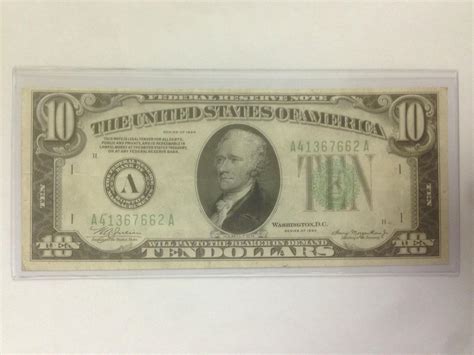 Value Of 1934 Ten Dollar Bill