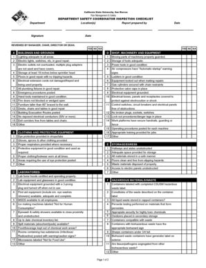 Fillable Online csusm Safety Inspection Checklist 0113v4 - CSUSM ...