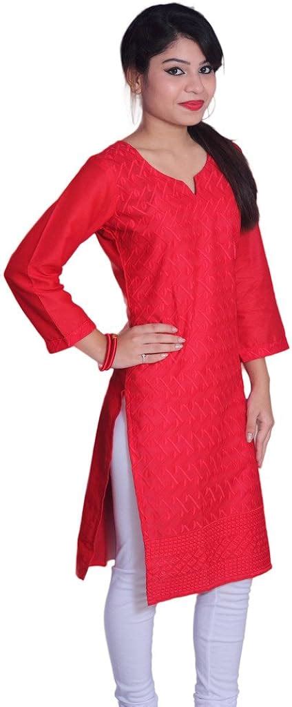 Buy My Kurti House Women's Cotton Chicken Kurti (MKH0009_Red_XXXL) at ...