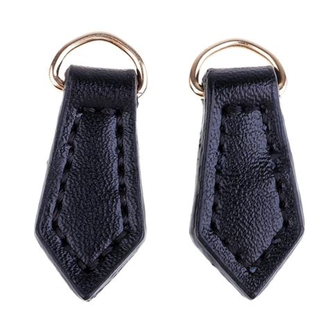 CALANDIS™ 2Pcs Leather Zipper Tags Fixer Pull Replacement DIY Wallet ...