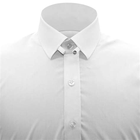 Skyfall's Tab Collar Dress Shirt Men's/ White Shirt/ 100% Cotton Full ...