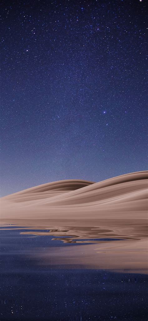 Night sky Wallpaper 4K, Starry sky, Blue Sky, Desert