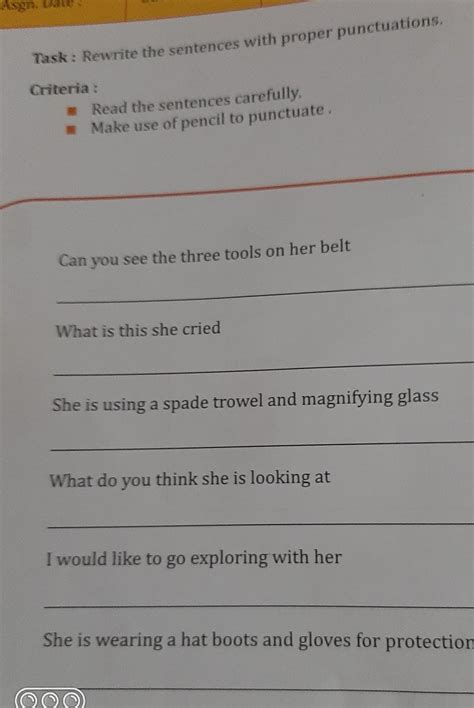 rewrite the sentences with proper punctuations - Brainly.in