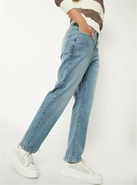Buy Women Washed Slim Straight Jeans Online at just Rs. 1199.0 ...