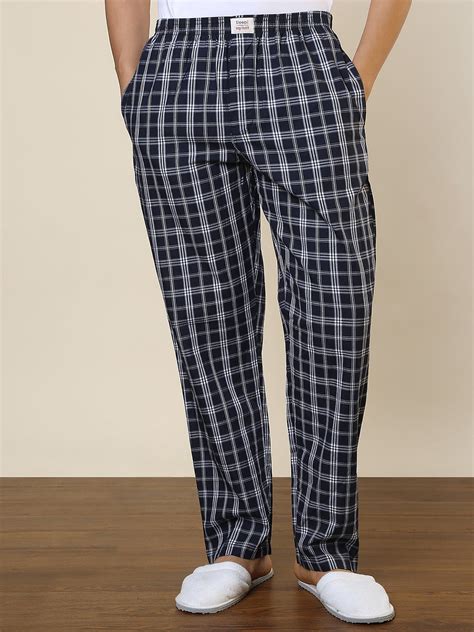 Sleepz Men Blue Checks Regular Fit Cotton Pyjama – MyRaymond