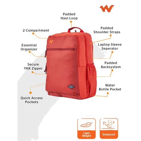 Buy Wildcraft Red Printed Polyester Backpack Online