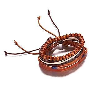 Buy Indove Women's Multi-Layers Artificial Leather Small Bead Bangle ...