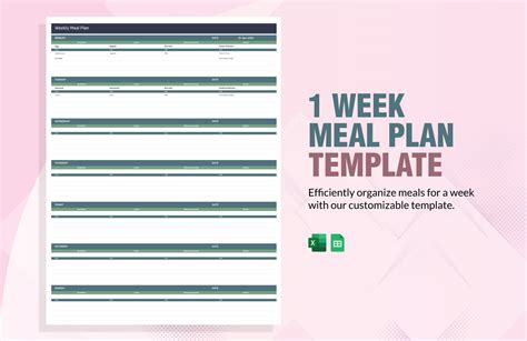 Free Editable Meal Plan Templates in Excel to Download