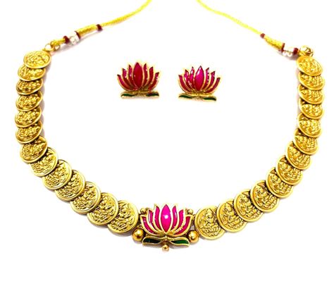Buy Adyashree Emporium KASUMALA LOTUS GOLD PLATED COIN NECKLACE ...
