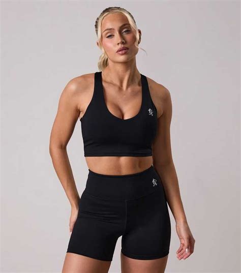 Gym King 365 Black Logo Print Racerback Cropped Top | New Look