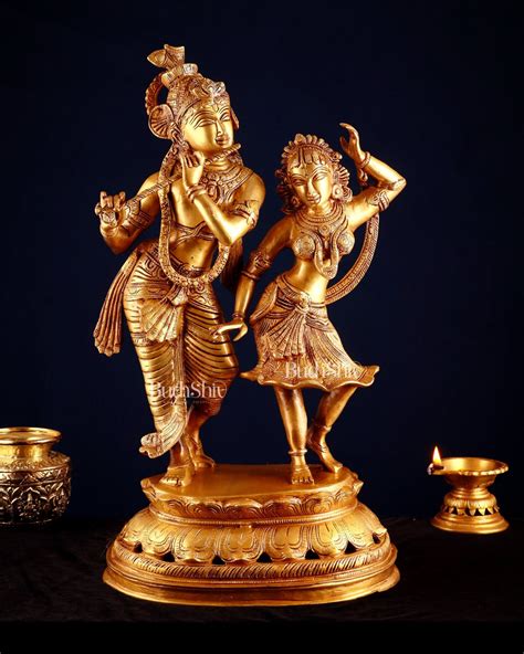 23" Inch Brass Radha Krishna Dancing Statue – Budhshiv.com