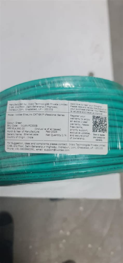 iVoltaa Ethernet Cable CAT6A Cable Dual Shielded (SF/UTP), 100% Copper ...